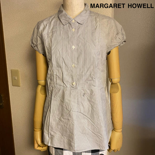 MARGARET HOWELL(マーガレットハウエル)の【MARGARET HOWELL】マーガレットハウエル　ストライプ  ブラウス　 レディースのトップス(シャツ/ブラウス(半袖/袖なし))の商品写真