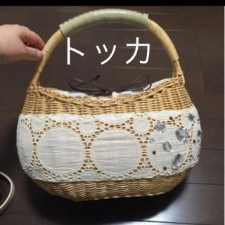 トッカ(TOCCA)の値下げ】トッカ　ビジュー　かごバック　レース(かごバッグ/ストローバッグ)