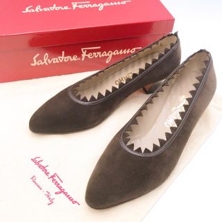 サルヴァトーレフェラガモ(Salvatore Ferragamo)のサルヴァトーレフェラガモ スエード パンプス NAPLES 25cm 美品(ハイヒール/パンプス)