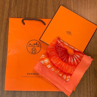 エルメス(Hermes)のHERMES カレ65  スカーフ シルク オレンジレッド マルチカラー (その他)