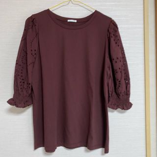 ジーユー(GU)の未使用　GU レーススリーブT(5分袖) XL(Tシャツ(半袖/袖なし))