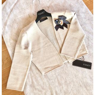 フォクシー(FOXEY)の☆FOXEYフォクシー☆レーヨンBLENDボレロカーディガン♪超美品 タグ有り(カーディガン)