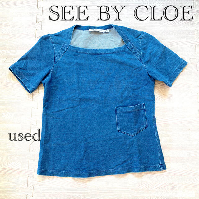 SEE BY CHLOE(シーバイクロエ)のSEE BY CLOE（シーバイクロエ） デニム カットソー レディースのトップス(Tシャツ(半袖/袖なし))の商品写真
