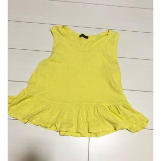 ザラ(ZARA)のZARA イエロー ペプラム タンクトップ(タンクトップ)