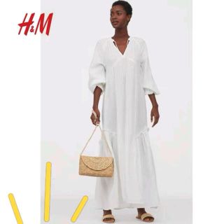 エイチアンドエム(H&M)のHM美品コットンロングワンピースH&M(ロングワンピース/マキシワンピース)