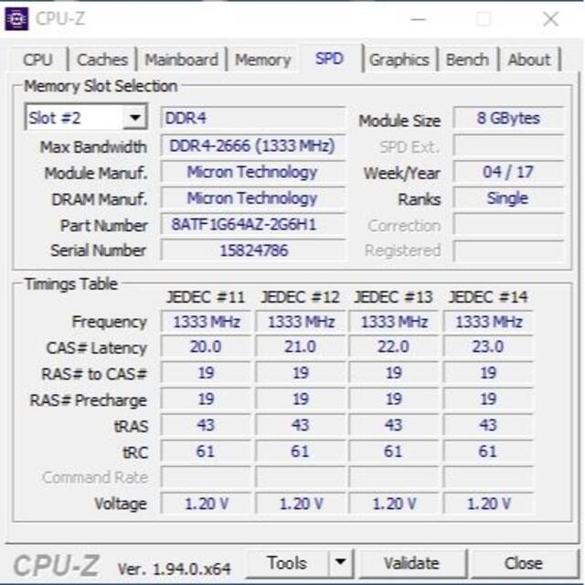 ※専用 メモリ Micron 16GB DDR4-2666V #64-1 4