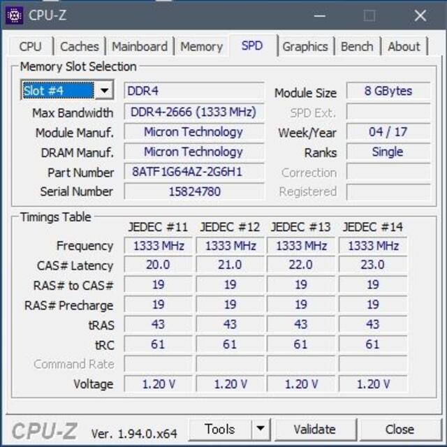 ※専用 メモリ Micron 16GB DDR4-2666V #64-1 5