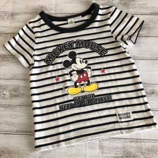 ディズニー(Disney)の子供服　ディズニー　ミッキー　ボーダーＴシャツ　110cm(Tシャツ/カットソー)