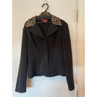 コムデギャルソン(COMME des GARCONS)の【vintage】ストライプ×ヒョウ柄 ジャケット(テーラードジャケット)