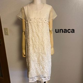 アナディス(d'un a' dix)の【unaca】アナカ　オフホワイトレース　ワンピース(ひざ丈ワンピース)