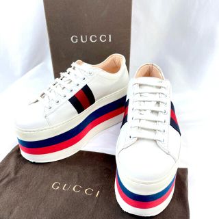 グッチ(Gucci)の【良品】GUCCI プラットフォーム 厚底 スニーカー シェリーライン 35(スニーカー)