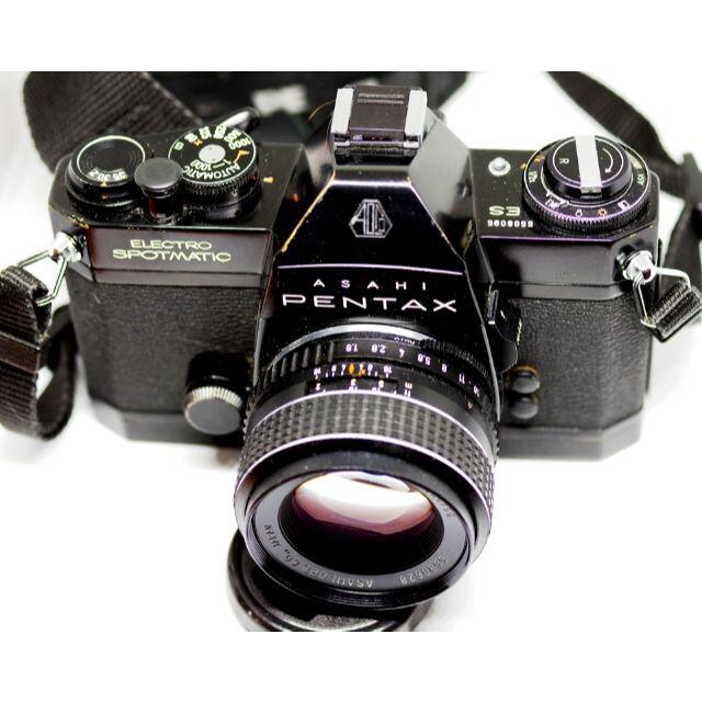PENTAX(ペンタックス)のＰＥＮＴＡＸ　ＥＳ　５５ｍｍレンズ付き、動作品、モルト張替え済み。試写ＯＫ。 スマホ/家電/カメラのカメラ(フィルムカメラ)の商品写真