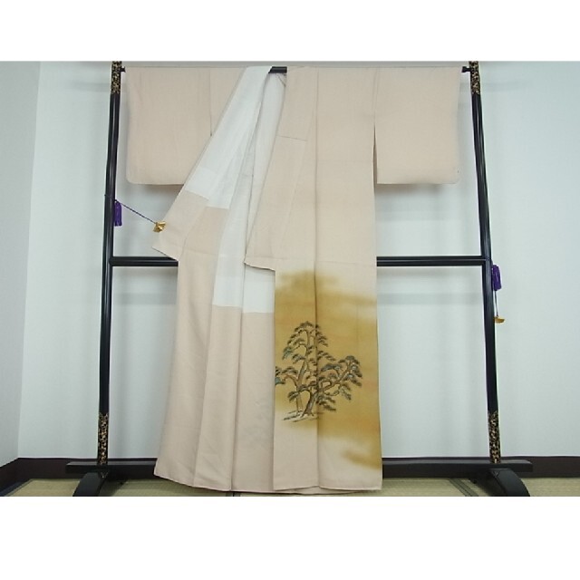 近代日本画の巨匠　横山大観　じゅらく謹製　色留袖　手描き　刺繍　暈し染め　金彩