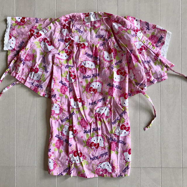 ハローキティ ピンク 花柄 ゆかた 女の子 キッズ 90 セパレートタイプ 浴衣
