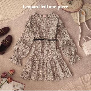 ワンアフターアナザーナイスクラップ(one after another NICE CLAUP)のmeltie Leopard frill one-piece(ミニワンピース)