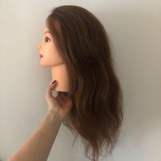 人毛　ヘアセット練習用ウィッグ(ロングストレート)