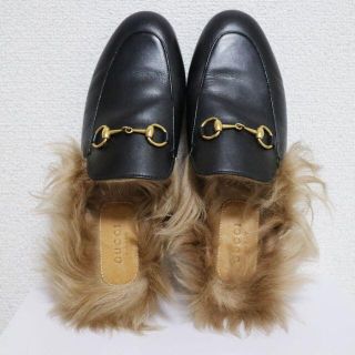 グッチ(Gucci)の【 nao様専用】GUCCI ファー シューズ グッチ プリンスタウン レザー(ローファー/革靴)