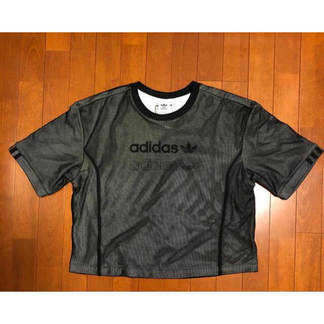 adidas(アディダス)のadidasアディダス☆メッシュ黒Tシャツ レディースのトップス(Tシャツ(半袖/袖なし))の商品写真