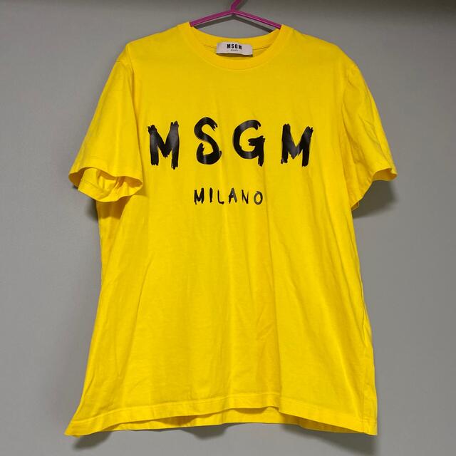 トップスMSGM 黄色Tシャツ