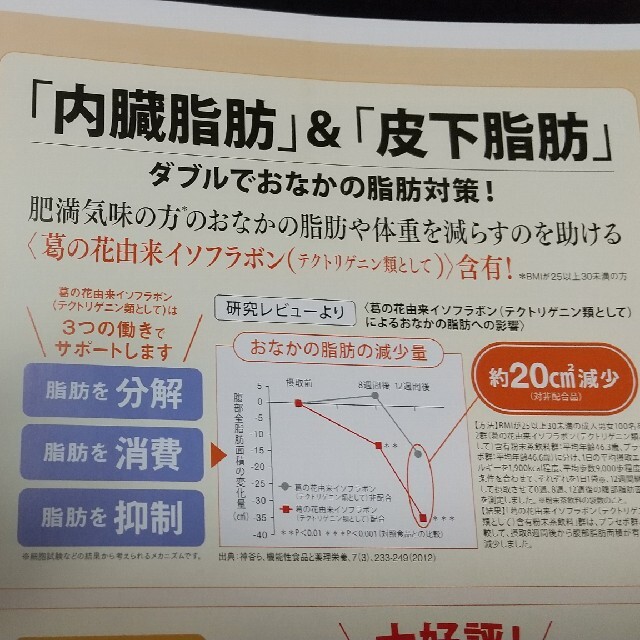 大正製薬(タイショウセイヤク)のお腹の脂肪が気になる方のタブレットのお試しキャンペーン葉書 コスメ/美容のダイエット(ダイエット食品)の商品写真