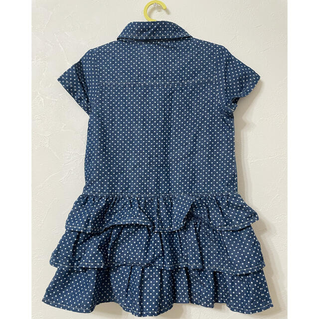 デニム　ワンピース【100】ポモナキッス キッズ/ベビー/マタニティのキッズ服女の子用(90cm~)(ワンピース)の商品写真