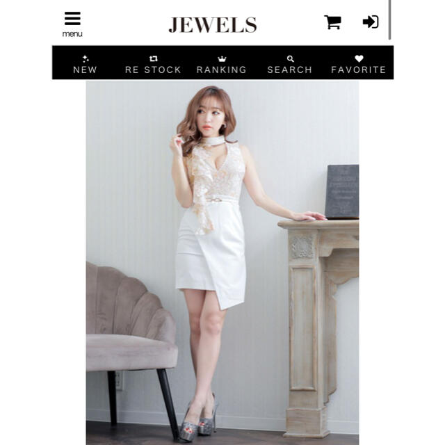 JEWELS(ジュエルズ)の専用★ ジュエルズ　谷間レースタイトミ二ドレス レディースのフォーマル/ドレス(ナイトドレス)の商品写真