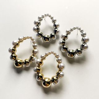 エイミーイストワール(eimy istoire)のMeta clrcle pearl pierce gold No.618(ピアス)