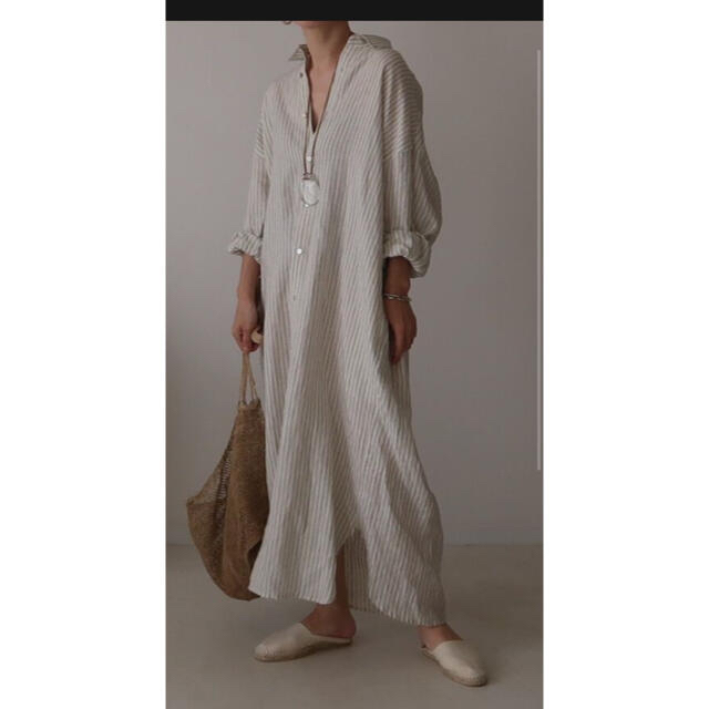 argue STRIPE LINEN SOLODITY SHIRT DRESS