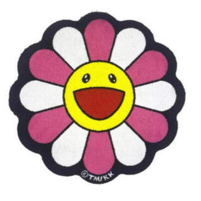 Flower Floor Mat Pink × White Zingaro インテリア/住まい/日用品のラグ/カーペット/マット(玄関マット)の商品写真