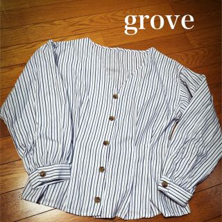 グローブ(grove)のgrove グローブ♡トップス　ストライプシャツ(シャツ/ブラウス(長袖/七分))