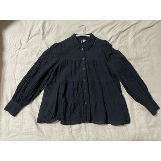 エイチアンドエム(H&M)のh&m ♡ aライン フレア シャツ ぽわん袖 s(シャツ/ブラウス(長袖/七分))