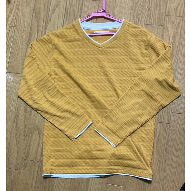 ikka(イッカ)のVネックロンT イエロー メンズのトップス(Tシャツ/カットソー(七分/長袖))の商品写真