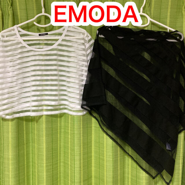 EMODA(エモダ)のEMODA❤️トップス2着❤️変わりトップス❤️アシンメトリー レディースのトップス(カットソー(半袖/袖なし))の商品写真