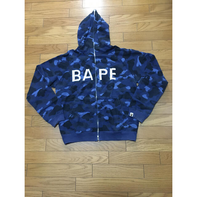 中古APEラインストーン青迷彩パーカーM初期シャーク型エイプ | フリマアプリ ラクマ