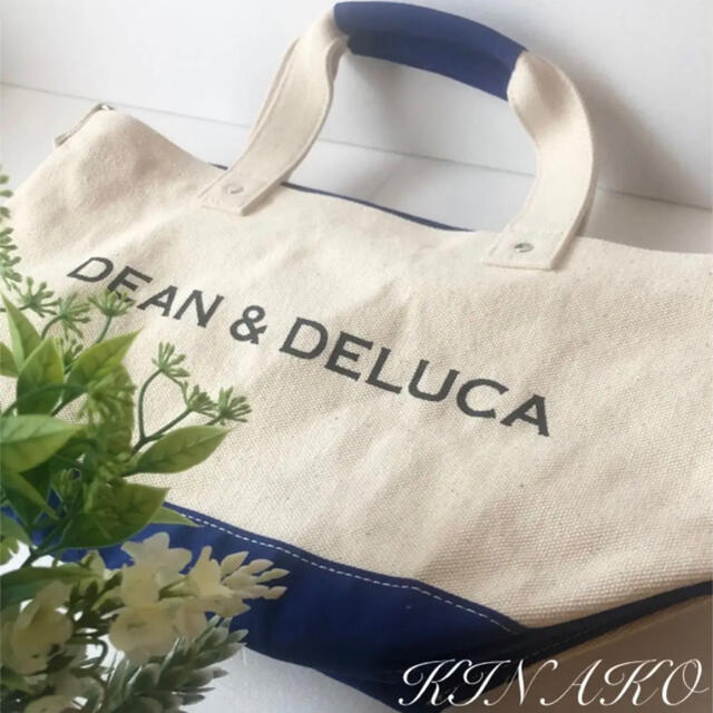 DEAN & DELUCA(ディーンアンドデルーカ)のエコバッグDEAN&DELUCAディーアンドデルーカトートバッグブルーナチュラル レディースのバッグ(エコバッグ)の商品写真