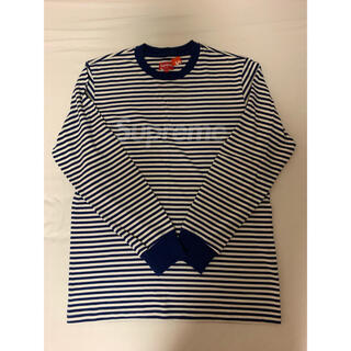 シュプリーム(Supreme)のSupreme Striped Logo L/S Top Mサイズ(Tシャツ/カットソー(七分/長袖))