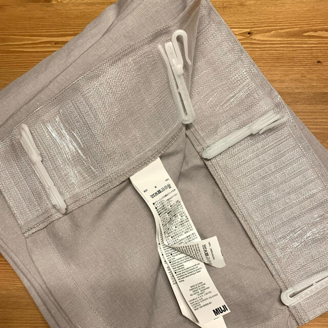 MUJI (無印良品)(ムジルシリョウヒン)のSYKさん専用★麻平織ノンプリーツカーテン/ライトグレー 幅１００×丈１７８ インテリア/住まい/日用品のカーテン/ブラインド(カーテン)の商品写真