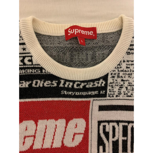 Supreme(シュプリーム)のSupreme Newsprint Sweater Lサイズ メンズのトップス(ニット/セーター)の商品写真