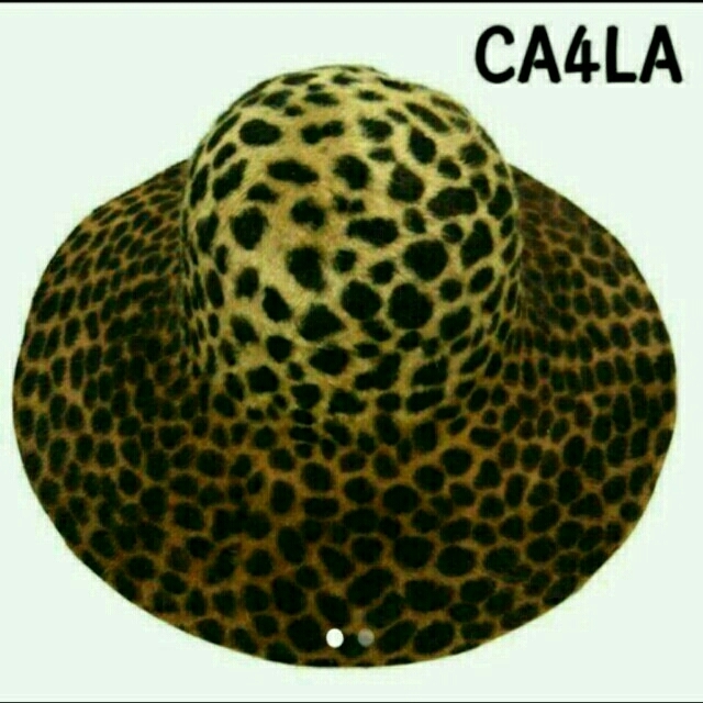 CA4LA(カシラ)のCA4LA つば広帽 ハラコ柄 女優帽 レオパード アニマル ヒョウ柄 レディースの帽子(ハット)の商品写真