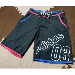 アディダス(adidas)の☆アディダス ハーフパンツ グレー&赤・青 サイズL ●AHP-252 (その他)