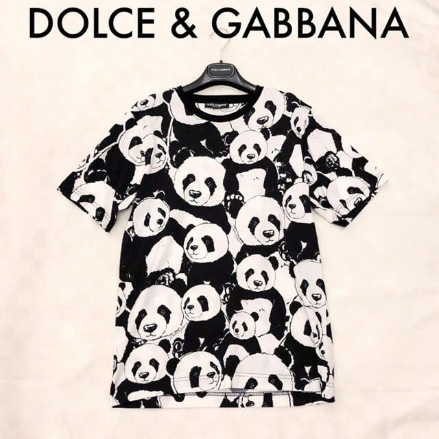 素材素材コットン100%【美品】DOLCE&GABBANA 2019ss パンダ柄Tシャツ　確実正規品