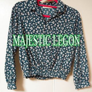 マジェスティックレゴン(MAJESTIC LEGON)のMAJESTICLEGON マジェスティックレゴン　花柄ブラウス　グリーン(シャツ/ブラウス(長袖/七分))