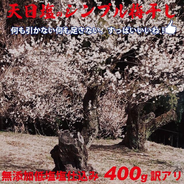 3L選別　天日塩のシンプル梅干　無添加減塩仕込み白加賀梅干400ｇちょっと訳あり 食品/飲料/酒の加工食品(漬物)の商品写真