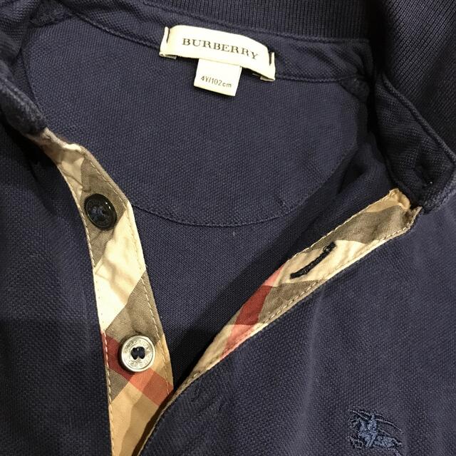 BURBERRY(バーバリー)のバーバリー　ポロシャツ紺100 キッズ/ベビー/マタニティのキッズ服男の子用(90cm~)(Tシャツ/カットソー)の商品写真