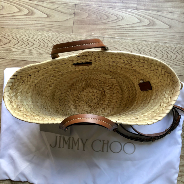 新品　Jimmy Choo MACY かごトートバッグ　ブラウン