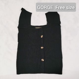 ゴージ(GORGE)のGORGE トップス Tシャツ カットソー レディース 黒(Tシャツ(半袖/袖なし))