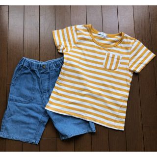 プティマイン(petit main)のpetit main プティマイン デニムパンツ　KOEカットソー　120cm(パンツ/スパッツ)