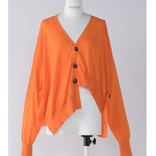 エンフォルド(ENFOLD)のenfold asymmetry cardigan オレンジ🍊(カーディガン)