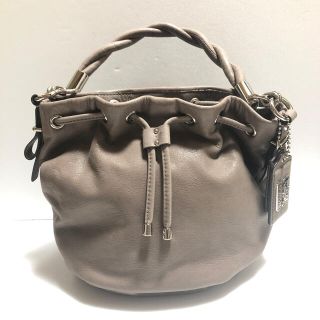 コーチ(COACH)のCOACH コーチ レザー2wayバッグ グレー ハンドバッグ×ショルダーバッグ(ショルダーバッグ)