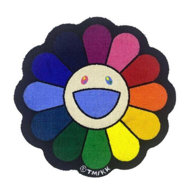 Flower Floor Mat Rainbow × Ecru村上隆フロアマット